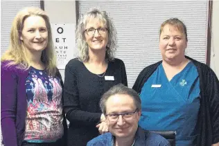  ?? PHOTO: JUDY MCKENZIE ?? Embracing change . . . Gore Medical Centre staff, (back, from left) Dr Rebecca Stewart, Julie van Lieshout, Hannah MacKay and Dr Jochen Clemens (seated).