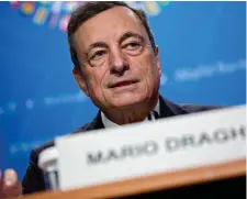  ??  ?? The ECB, under Mario Draghi, wants banks to act on bad loans