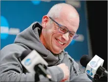  ?? KEITH SRAKOCIC/AP PHOTO ?? Rhode Island coach Dan Hurley takes questions during a news conference on March 14 at Pittsburgh.