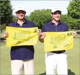  ??  ?? Georgia Northweste­rn sophomore golfers Chase Cole (left) and Jordan Estes picked up All-American honors for the second straight year as the Bobcats finished as NJCAA Division III runners-up. (Messenger file photo/Scott Herpst)