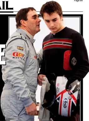  ??  ?? Up to speed: Nigel’s return to the track is supported by Rosanne, Chloe and Greg, who helped Mansell when he tested the new car at Silverston­e Pictures: GETTY IMAGES