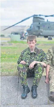  ?? Pictures: Kim Cessford. ?? Cadets, seated from left, James Moffat, Cameron Lawrence and Fiona Ewing, with, back, Casey Gracie, Anna McAllister and Brodie King.