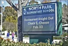  ?? Dan Watson/ The Signal ?? North Park Elementary School was recently placed on a “partial lockdown” due to a reported student outburst, according to a parent letter read at a recent Saugus district school board meeting.