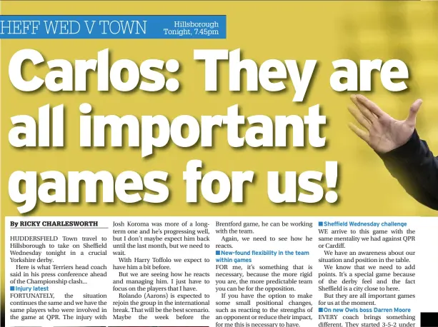  ??  ?? ■■Injury latest
■■New-found flexibilit­y in the team within games
■■Yaya Sanogo’s impact
■■Sheffield Wednesday challenge
■■On new Owls boss Darren Moore