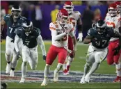  ?? GODOFREDO A. VASQUEZ — THE ASSOCIATED PRESS ?? The Chiefs' Patrick Mahomes ran for 44yards and passed for three TDs en route to being named Super Bowl LVII MVP.