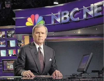  ?? GIino Domenico / Associated Press file photo ?? Tom Brokaw, shown in 2001, was in the early stages of his broadcast career during Watergate. The former network news anchor has written a book on the scandal and his work covering it.