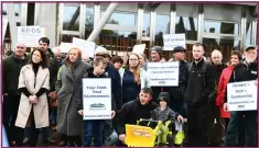  ?? Pictures: Rob Haining and Getty Images ?? Left, farmers and small crofters at the rally outside the Scottish Parliament