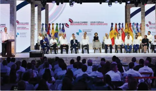  ?? K. MOTA ?? El presidente Luis Abinader encabezó ayer el acto de apertura de la vigésima octava Cumbre Iberoameri­cana.