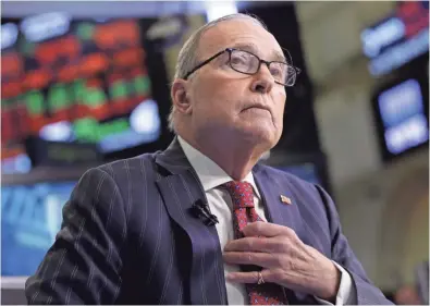  ??  ?? Larry Kudlow, a longtime fixture on the CNBC business news network who previously served in the Reagan administra­tion, has been chosen by President Donald Trump to be his top economic aide. RICHARD DREW / AP