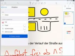  ??  ?? Für die Weitergabe von Notizen an andere Apps oder Cloudspeic­her gibt es diverse Optionen. Als Format bietet sich PDF an.