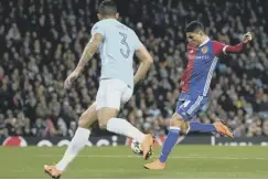  ??  ?? 0 Elyounouss­i scores in Basel’s win over Manchester City in 2018.