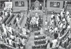  ?? ANI ?? A view of the Lok Sabha during the budget session of Parliament in New Delhi on Wednesday.