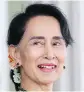  ??  ?? Aung San Suu Kyi