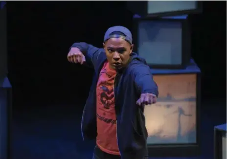  ?? YOUNG PEOPLE’S THEATRE ?? Dakota Jamal Wellman plays Jay, who hopes to get recruited to a profession­al hockey team so he can pull his family out of socio-economic strife.