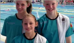  ??  ?? n RISING STAR: Jemima Hall, centre, pictured with Hillingdon teammates Molly Thompson and Brodie Judge