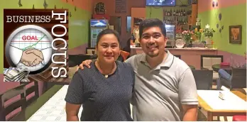  ??  ?? Restaurant owner Elaine Joy Lahora with her husband, Froilan Mark Lahora