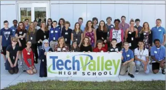  ?? PHOTO PROVIDED ?? Tech Valley High School welcomed the Class of 2020 on Wednesday, Sept. 7. The 34 freshmen hail from 21 school districts across seven counties. For their first day, freshmen collaborat­ed in teams to create presentati­ons for technology research they...