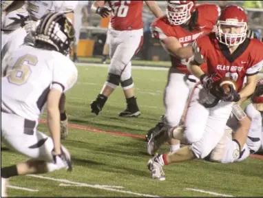  ?? Photo by Gerren Smith ?? TRUE FRESHMAN: Heath Ballance (3) showcases powerful running against the West Fork defense by making dandy moves into the end zone for two touchdowns in Glen Rose’s 47-14 victory Friday.