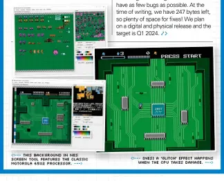  ?? ?? <!--- This background in NES Screen Tool features the classic Motorola 6502 processor. ---> <!--- [NES] A ‘glitch’ effect happens when the CPU takes damage. --->