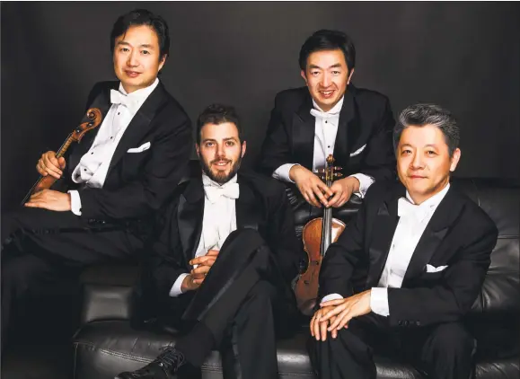  ?? Contribute­d photo ?? The Shanghai String Quartet will open Music Mountain’s 89th season on June 10 and perform the complete six-concert Beethoven String Quartet Cycle on the next five Sundays.