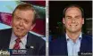  ??  ?? Dobbs entrevista Eduardo Bolsonaro na Fox Business