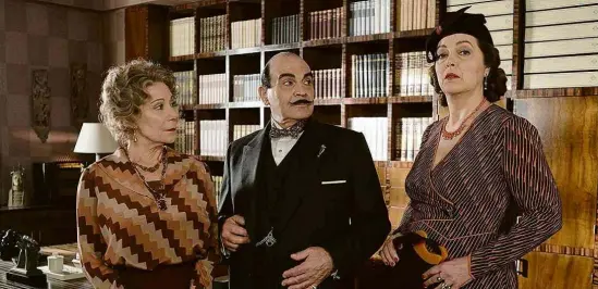  ?? Reprodução ?? Cena de episódio da série ‘Poirot’, inspirado no livro ‘Os Elefantes Não Esquecem’