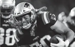  ?? BOB DECHIARA/USA TODAY SPORTS ?? Defensive lineman Chase Winovich had 5 1/2 sacks in each of his first two NFL seasons and tied for first in the league with 24 hurries in 2020, but he had zero sacks during an injury-marred 2021.