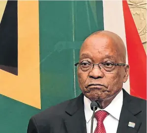  ?? / KOPANO TLAPE / GCIS ?? President Jacob Zuma was first informed about the state capture allegation­s by the public protector in April 2016 .