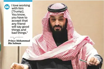 ?? Bloomberg ?? Prince Mohammad said the Saudi government will keep the shares of Aramco after the IPO.