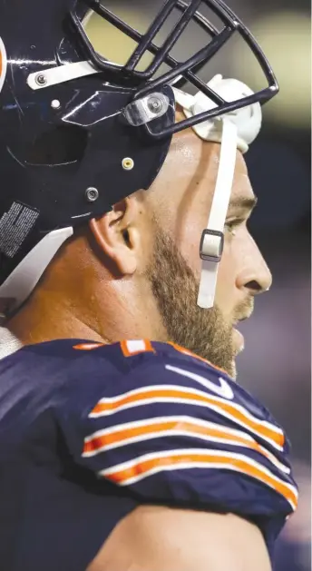  ?? GETTY IMAGES ?? Kyle Long, a three-time Pro Bowl offensive lineman, has started only 17 games the last two seasons.