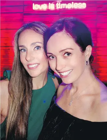  ??  ?? Emily Lazare, left, and Shanni Eckford chaired the Gift of Time gala that reportedly raised $1.1 million for Canuck Place Children’s Hospice and a 12-year total exceeding $9 million.