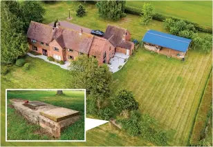  ?? ?? Secluded: The farmhouse septic tank, inset, where the body was dumped