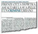  ??  ?? Francesco Gurrieri contro le asfaltatur­e sul «Corriere Fiorentino» di sabato