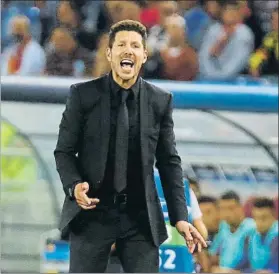  ?? FOTO: J.A.S. ?? Diego Pablo Simeone, entrenador del Atlético de Madrid, ayer en el Olímpico