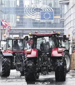  ?? John Thys / AFP ?? Tractores en el Barrio Europeo de Bruselas.