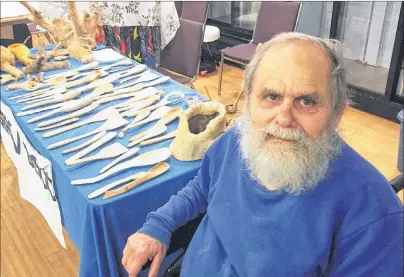  ?? SUBMITTED PHOTO/ANDREW RANKIN ?? Woodworker Terron Dodd is shown with his wooden spoons that he regularly sells at craft markets around the region. After advertisin­g for a housemate, Dodd now has two.