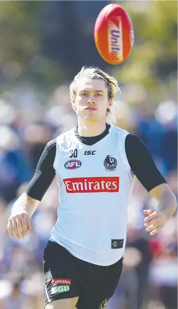  ?? Picture: GETTY ?? STAYING: Darcy Moore is ready to sign a new two-year contract with the Magpies after overcoming an impasse dating back to January when he was first offered a deal.