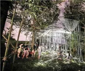  ??  ?? Spanish artist nacho ruiz’s meeting Point, which was made of fibre optic strands.