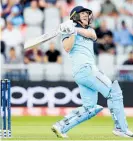  ??  ?? Eoin Morgan’s 17 sixes launched the home team to a 397-6 win.