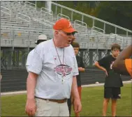  ??  ?? Cedartown native and longtime coach Joe Kines was on hand to work with players at the camp over the weekend.