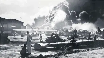  ?? ?? Pearl Harbour under attack in 1941.