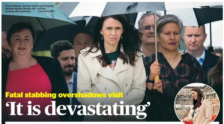  ?? TOM LEE/STUFF ?? Prime Minister Jacinda Ardern and Housing Minister Megan Woods, left, visit the housing site yesterday.