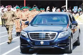  ??  ?? His Highness the Amir Sheikh Sabah Al-Ahmad Al-Jaber Al-Sabah arrives to the venue.