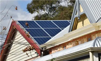  ?? Photograph: David Mariuz/AAP ?? Australia continues to lead the world in solar power installati­ons, with 3m systems in households and small businesses as of November 2021.