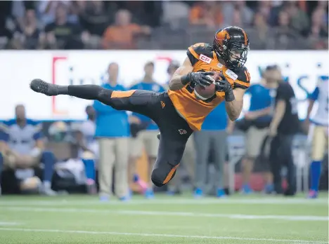  ?? THE CANADIAN PRESS/FILES ?? B.C. Lions wideout Bryan Burnham was the CFL’s fourth-leading receiver in 2016 with 1,392 yards.