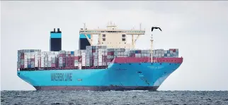  ?? AXEL SCHUETT/AFP/GETTY IMAGES ?? European shipping firm Maersk Line is increasing service to Montreal after the Comprehens­ive Economic and Trade Agreement boosted Canada’s attractive­ness as a trading partner.