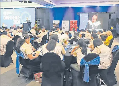  ?? Picture: BAF ?? Minister for Trade, Co-operatives, Small and Medium Enterprise­s and Communicat­ions Manoa Kamikamica opens the inaugural MSME Conference in Suva last week.