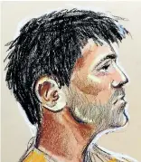  ??  ?? An artist’s impression of Sarao in court yesterday and his family’s home, below