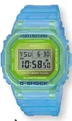  ??  ?? Montre G-Shock, Casio, 109 €. À la bonne heure Avec sa couleur bleu piscine, ma montre passe à l’heure d’été.