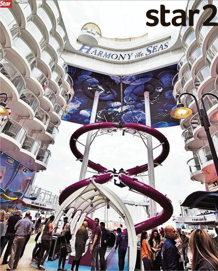  ?? — N. rAMA lOHAN/ the Star ?? the Abyss, a 10- storey high dry slide on Harmony Of The Seas is the cruise liner’s showpiece.